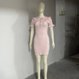 Ruffled Bodycon Knit Dress