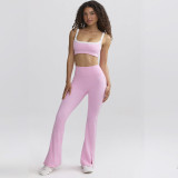 ihoov quick dry sports bra and flared yoga pants set