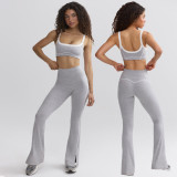 ihoov quick dry sports bra and flared yoga pants set