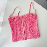 Ihoov Lace Trimmed Bustier with Front Closure