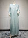 Abaya Dress with Shimmering Silk Overlay