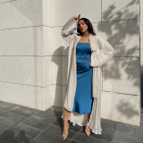 Abaya Dress with Shimmering Silk Overlay