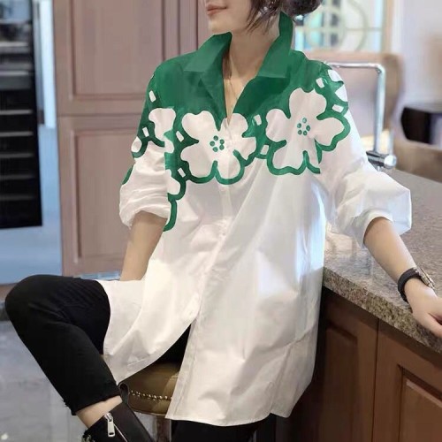 Mid-Length White Shirt for Women