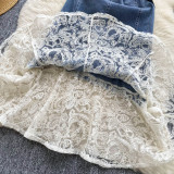 Mesh Hem Denim Dress for Women Summer