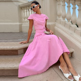 Pink Shirt Dress Two-Piece Set for Women