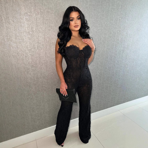 Women Sexy Solid Sleeveless Jumpsuits