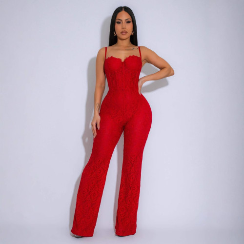 Women Sexy Solid Sleeveless Jumpsuits