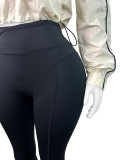 Drawstring Waist Nylon Yoga Set for Women