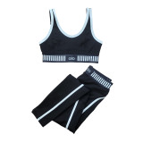 Fashion Casual Adjustable Sleeveless Tank Fitness Waist Cinching Exercise Yoga Set