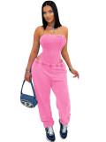 Wash Look Sleeveless Bodycon Jumpsuit & Relaxed Jogger Two-Piece Set