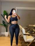 Yoga Set Gathering Exercise Tank Top High Waisted Hip Lifting Tummy Tightening Fitness Set
