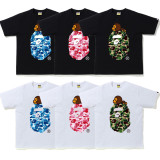 Camouflage Monkey & Ape Head Print Summer Casual T-Shirt for Couples