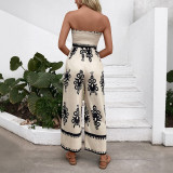 Printed Strapless Jumpsuit Women