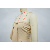 Sexy Solid Color Jumpsuit with Wrap Neck for Women