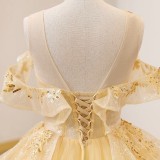 Elegant Yellow Evening Gown for Students