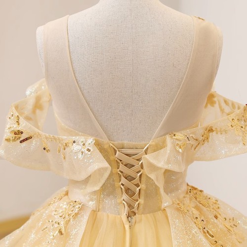 Elegant Yellow Evening Gown for Students