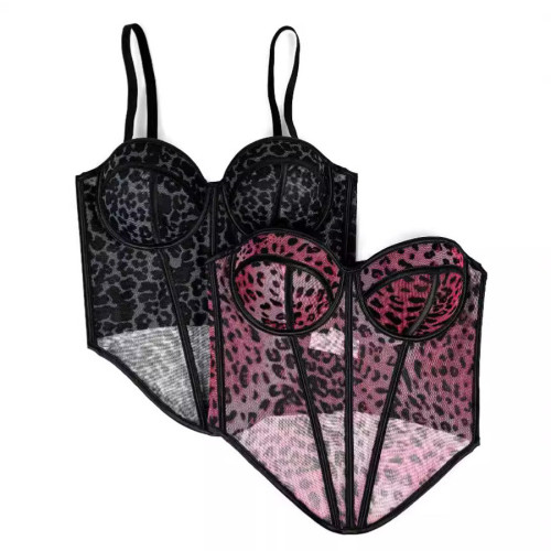 Leopard-Print Lace Women's Camisole Tops