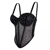 Leopard-Print Lace Women's Camisole Tops
