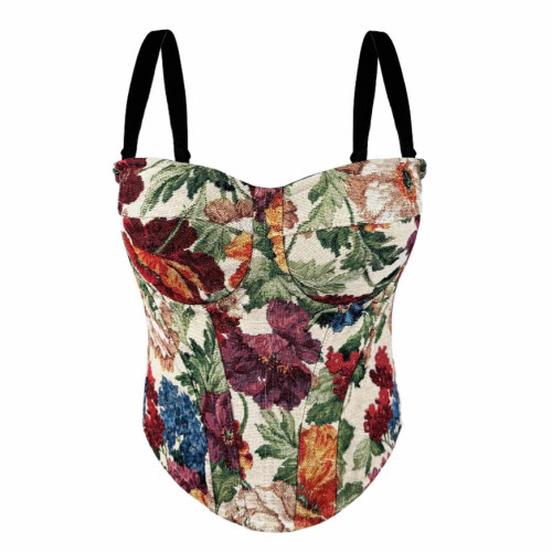 Vintage-inspired Corset-Style Strapless Top