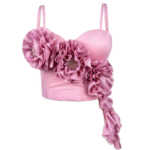 Floral Tassel Design Outwear Fishbone Bustier