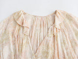 Floral Print Blouse Top Shirts for Women