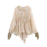 Floral Print Blouse Top Shirts for Women