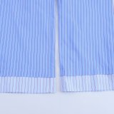 Relaxed Fit Striped Shirt and Pants Set