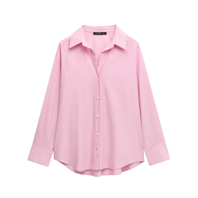 Minimalist Striped Oxford Long-Sleeve Shirt