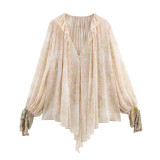 Floral Print Blouse Top Shirts for Women