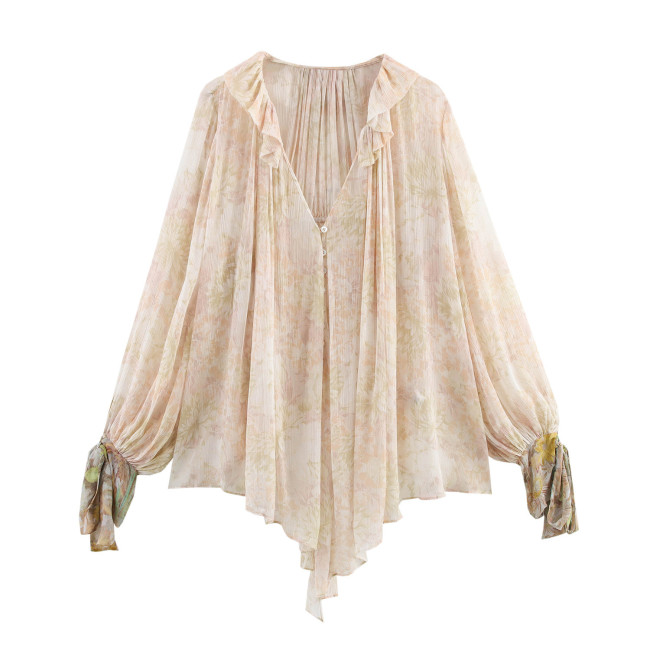 Floral Print Blouse Top Shirts for Women