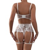 Ihoov Lace Sheer Pearl Handmade Bow Lingerie Set