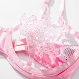 Ihoov Embroidered Sheer Lace Girl's Fashion Bra Set