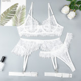 Ihoov Sexy Lace Lingerie Set with Eyelash Lace Trim
