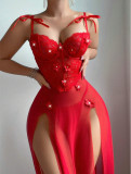 Ihoov Red Sexy Long Dress