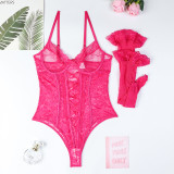 Ihoov Blue Midnight Seductive Cross-Lace Bodysuit