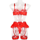 Ihoov Sexy Lace Lingerie Set with Eyelash Lace Trim