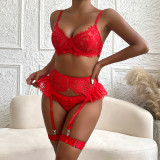 Ihoov Sexy Lace Lingerie Set with Eyelash Lace Trim