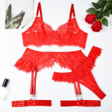 Ihoov Sexy Lace Lingerie Set with Eyelash Lace Trim
