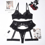 Ihoov Sexy Lace Lingerie Set with Eyelash Lace Trim