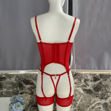 Ihoov Elegant Three-Piece Lace & Mesh Erotic Lingerie Set