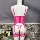 Ihoov Elegant Three-Piece Lace & Mesh Erotic Lingerie Set