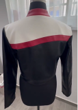 Color-Block Cropped Biker Flight Jacket for Women