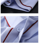 Men's Short Sleeve Polo Shirt with Contrast Color Block and Buttons