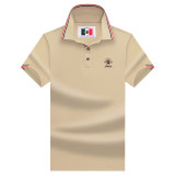 Trendy Men's Short Sleeve Polo Shirt with Embroidered Bee