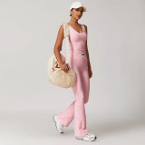 Vibrant Color-Blocked Flared Yoga & Running Pants Set