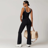 Vibrant Color-Blocked Flared Yoga & Running Pants Set