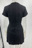 Slim Fit Pearl Embellished Round Neck Dress