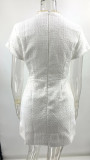 Slim Fit Pearl Embellished Round Neck Dress