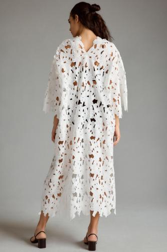 Casual Loose Beach Cover-up with Lace Detailing for Vacation