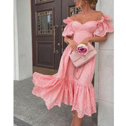Sexy Off-Shoulder Polka Dot Maxi Dress